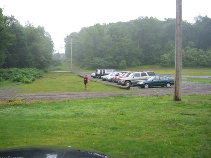 A runner approaches Checkpoint 2