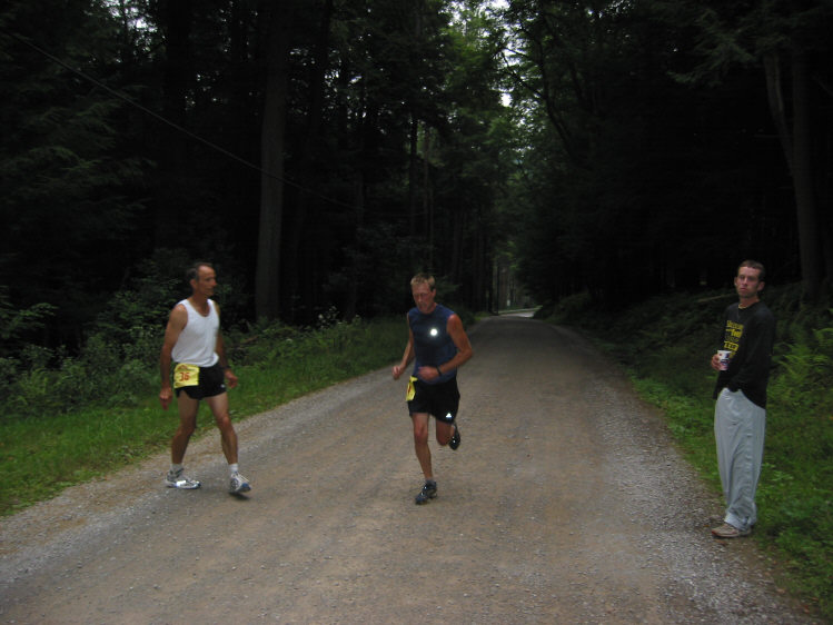 Mike Berry finishes his relay leg